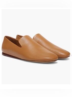 Vince Bray Loafers Camel Tan Leather Minimalist Slip On Flats Size 8